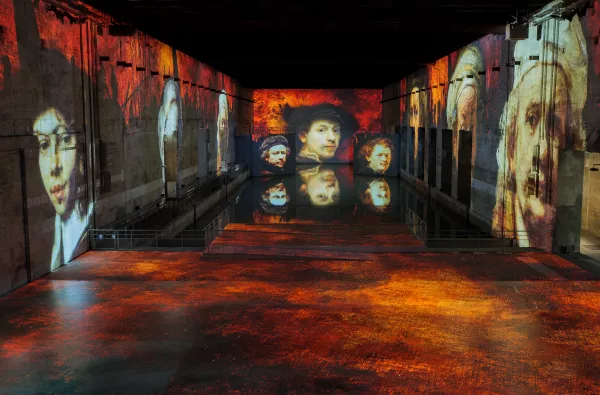 Autoportrait rembrandt in situ exposition bassins