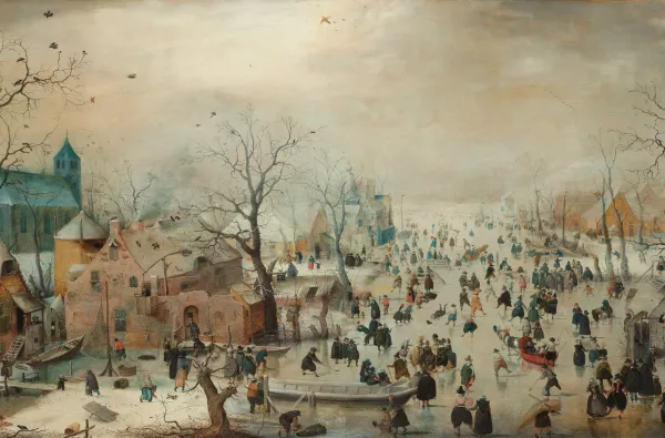 Tableau Paysage d’hiver avec patineurs Avercamp