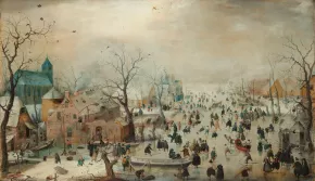 Tableau Paysage d’hiver avec patineurs Avercamp