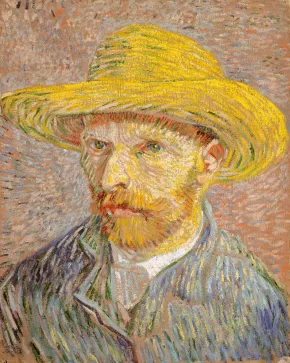 Tableau Autoportrait au chapeau de paille Van Gogh