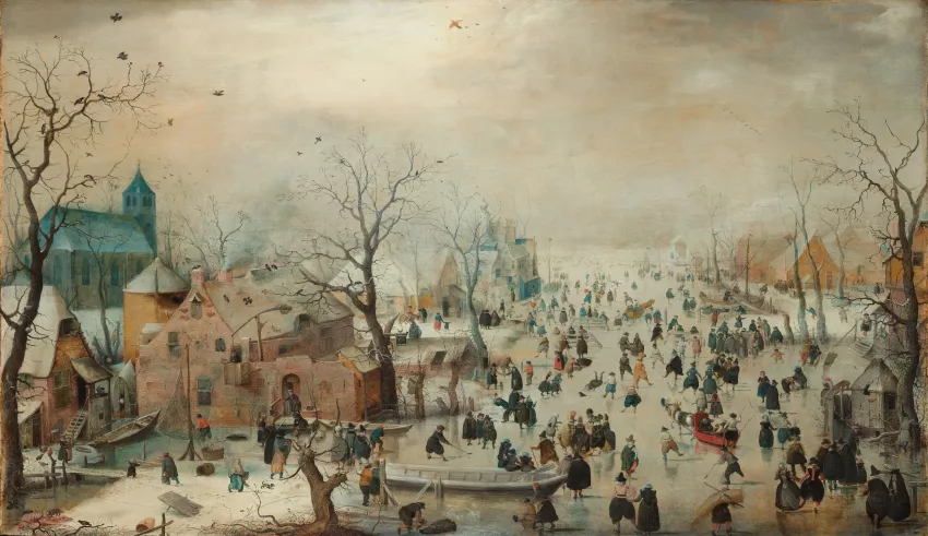 Painting Winter Landscape with Skaters Avercamp