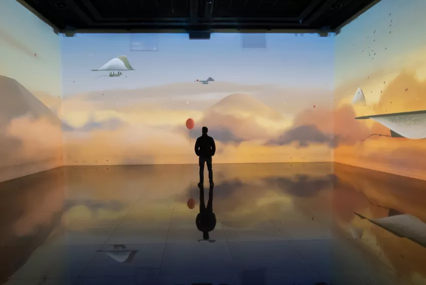 © Culturespaces / Vincent Pinson Vue exposition visiteur l'Autre Jardin Bassins