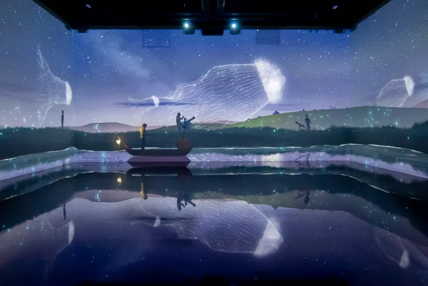 © Culturespaces / Vincent Pinson Vue exposition l'Autre Jardin Bassins