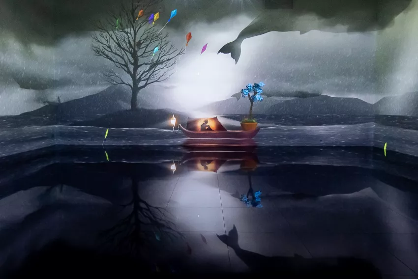 © Culturespaces / Vincent Pinson Vue exposition l'Autre Jardin Bassins