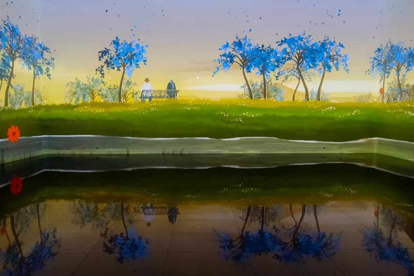 © Culturespaces / Vincent Pinson Vue exposition l'Autre Jardin Bassins