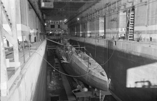 Vue intérieure sous-marin base sous-marine Bordeaux